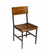 BFM Memphis Side Chair, Autumn Ash Seat & Back - Steel Frame - Distressed Finish Indoor Restaurant Chair