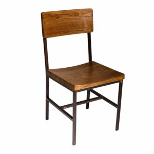 BFM Memphis Side Chair, Autumn Ash Seat & Back - Steel Frame - Distressed Finish Indoor Restaurant Chair