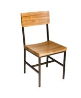 BFM Memphis Side Chair, Autumn Ash Seat & Back - Steel Frame - Distressed Finish Indoor Restaurant Chair