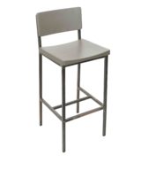 BFM Memphis Barstool Gray Ash Wooden Back and Seat for Indoor Restaurants