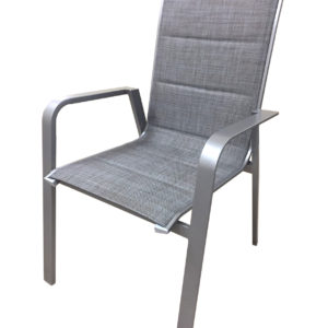 Plantation Prestige Napa Aluminum Graphite/Slate Padded Sling Outdoor Restaurant Chair (closeout)