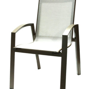 Plantation Prestige Bronze/Beige Aluminum Sling Sonoma Dining Chair for Outdoor Restaurants (closeout)