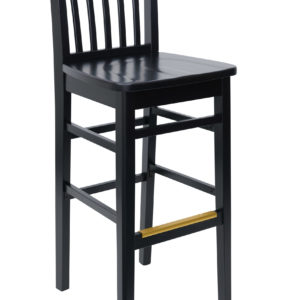 BFM Columbia Beechwood Barstool Black Stain - Black Stain Beech Seat for Indoor Restaurants
