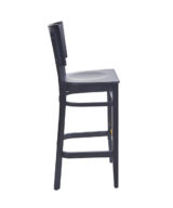 BFM Aston Beechwood Barstool Black Stain - Black Stain Veneer Seat for Indoor Restaurants