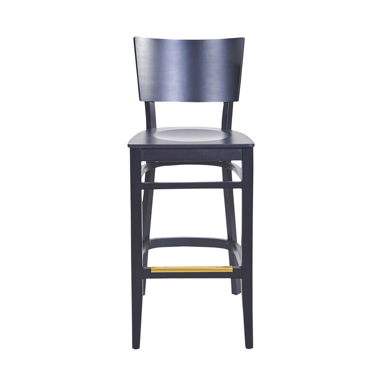 BFM Aston Beechwood Barstool Black Stain - Black Stain Veneer Seat for Indoor Restaurants