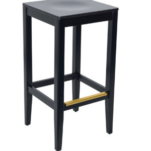 BFM Stockton Backless Square Beechwood Barstool Black Stain - Black Stain Veneer Seat for Indoor Restaurants