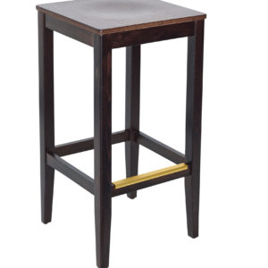 BFM Stockton Backless Square Barstool Dark Walnut - Dark Walnut Veneer Seat for Indoor Restaurants