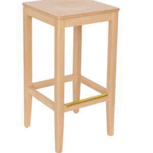 BFM Stockton Backless Square Barstool Natural - Natural Veneer Seat for Indoor Restaurants