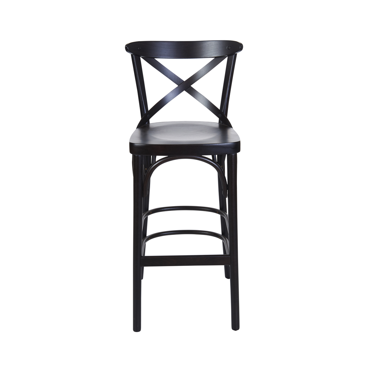 BFM Sofia Beechwood Barstool Black Walnut - Black Walnut Veneer Seat for Indoor Restaurants