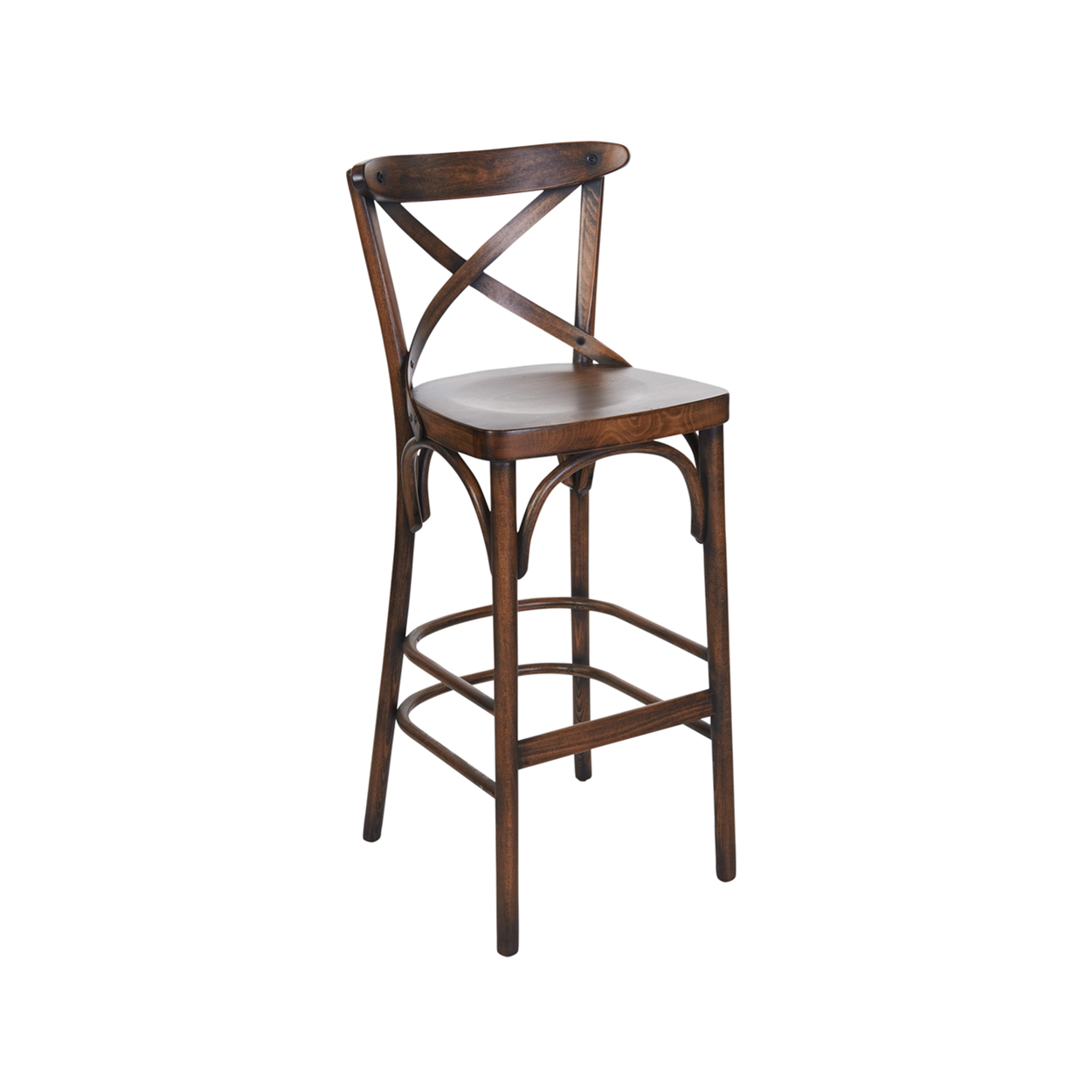 BFM Sofia Beechwood Barstool Vintage - Vintage Veneer Seat for Indoor Restaurants