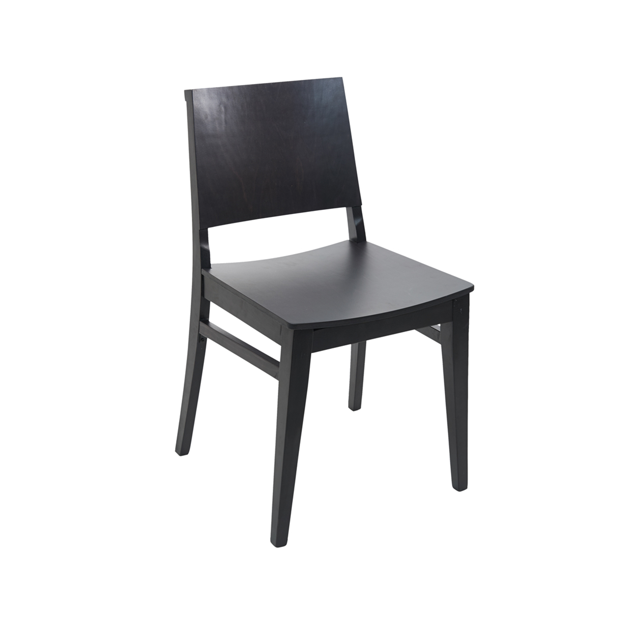 BFM Dover Beechwood Chair Black Stain - Black Stain Veneer Seat for Indoor Restaurants