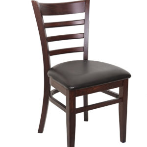 BFM Berkeley Ladder Back Beechwood Chair Black Stain - Black Stain Veneer Seat for Indoor Restaurants