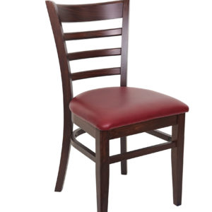 BFM Berkeley Ladder Back Chair Dark Mahogany - Dark Mahogany Veneer Seat for Indoor Restaurants