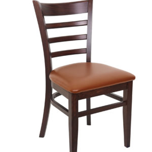BFM Berkeley Ladder Back Chair Dark Walnut - Dark Walnut Veneer Seat for Indoor Restaurants