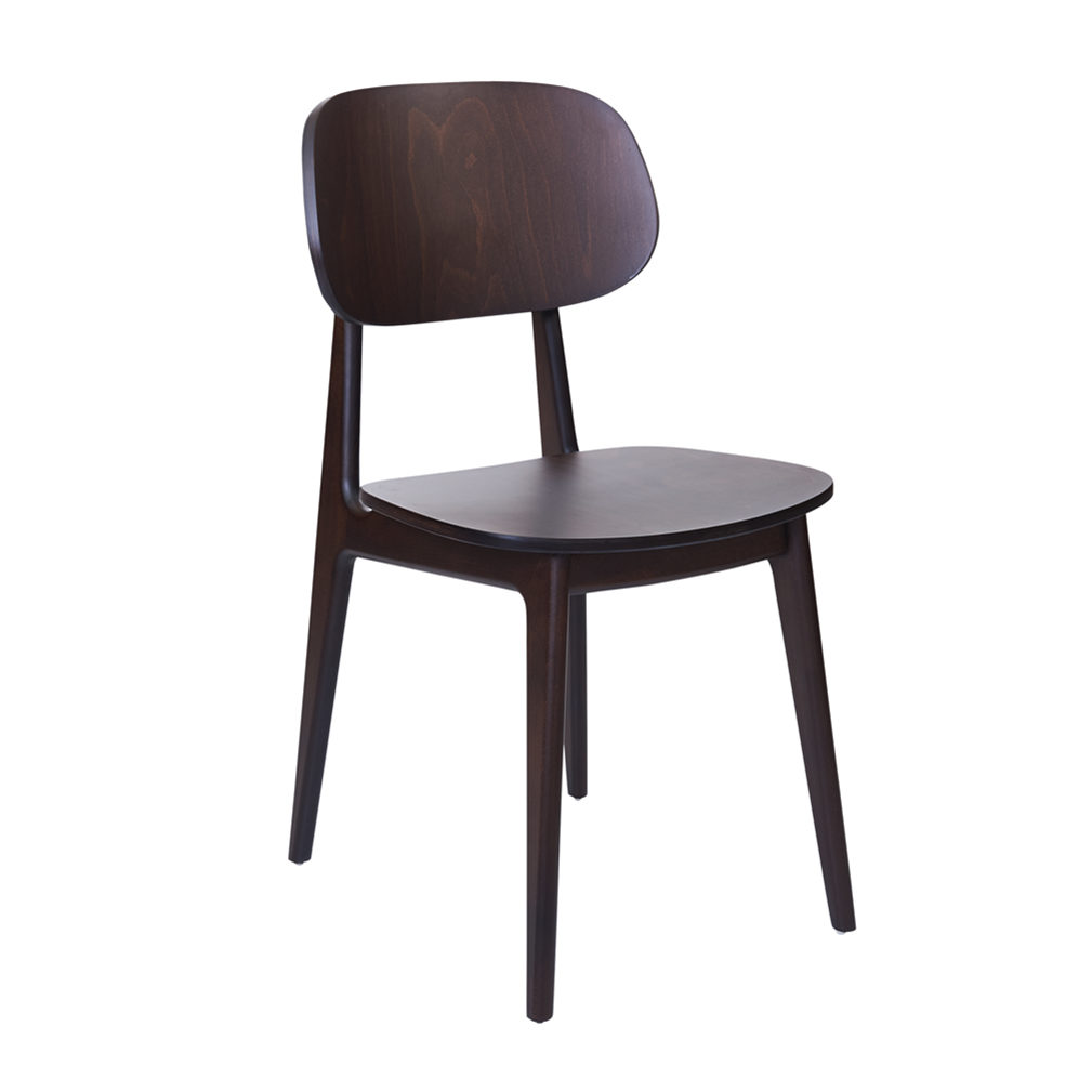 BFM Emma Chair Dark Walnut frame - Dark Walnut Veneer Seat & Back for Indoor Restaurants