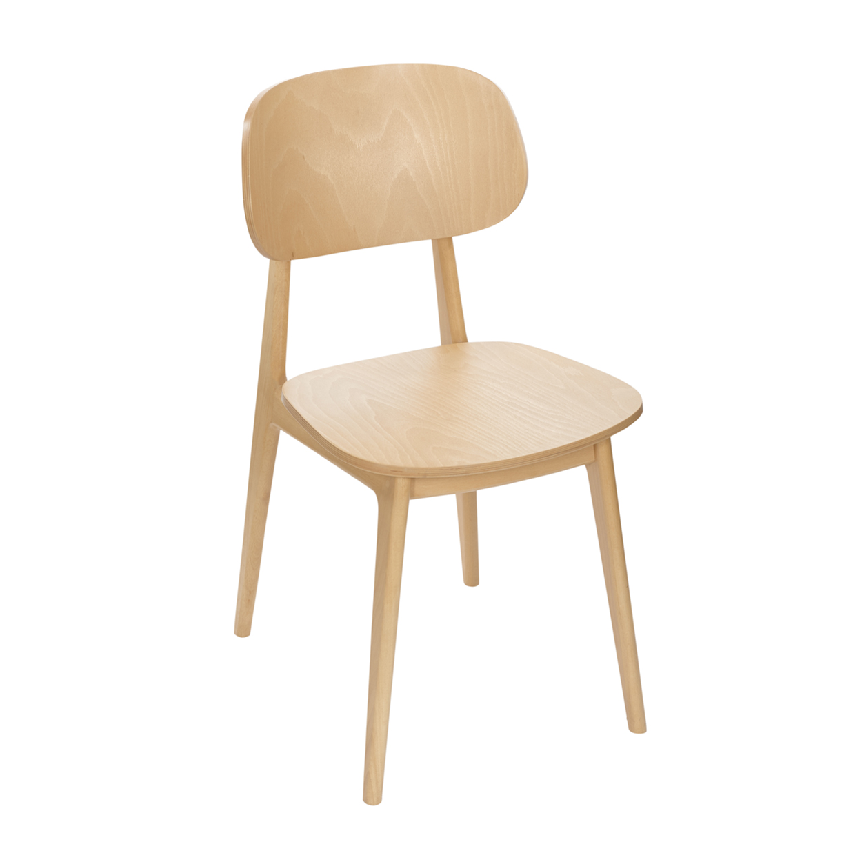BFM Emma Chair Natural Beechwood frame - Natural Veneer Seat & Back for Indoor Restaurants