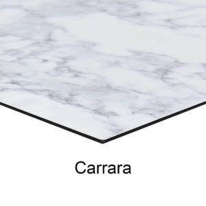BFM Tribeca 24x32 Compact Laminate Commercial Outdoor Restaurant Table Top - Carrara