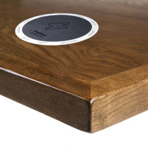Veneer Commercial Indoor Restaurant Table Top 30x48 Autumn Ash - With 2 Flat Pack Wireless Chargers Installed