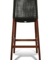 GAR Lure Genuine Teak Commercial Outdoor Bar Stool Charcoal