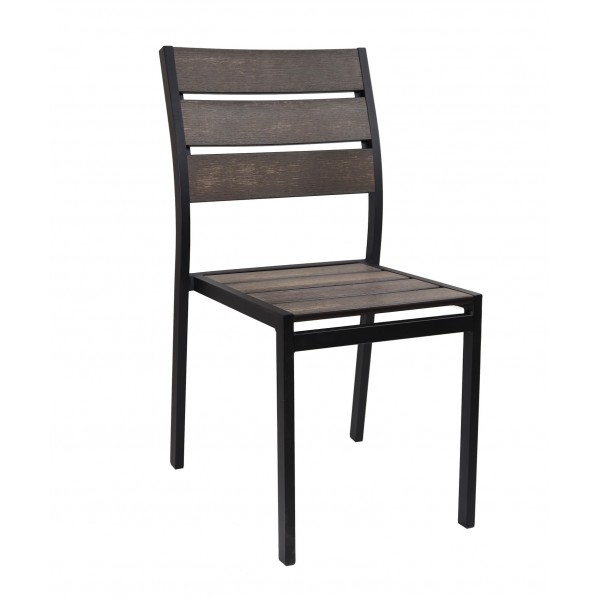 G&A Seating 8216 Aluminum Side Chair with Faux Teak