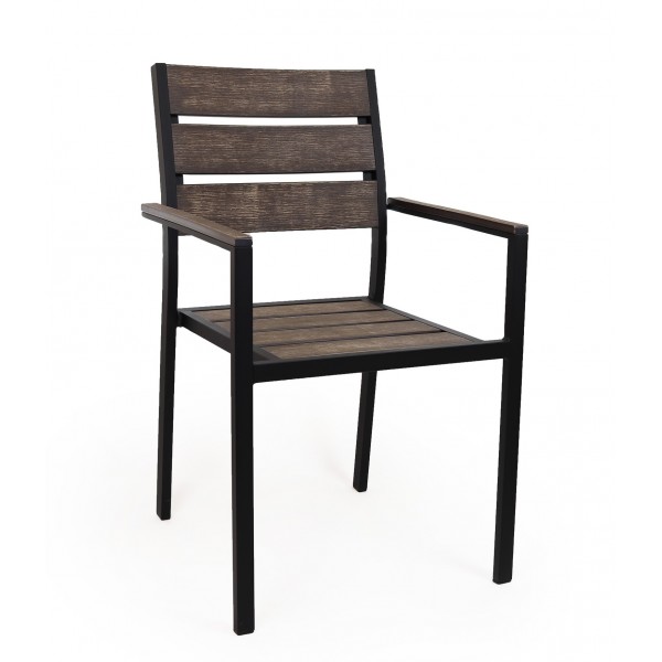 G&A Seating 8216 Faux Teak Aluminum Armchair