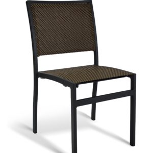 GAR Bayhead TEX Brown Performance Weave Side Chair