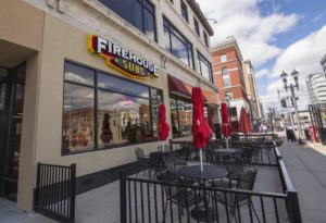 Exterior Dining Area Commercial Powder Coated Steel Chairs and Tables