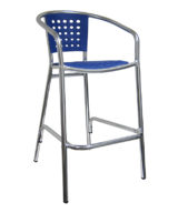 Aluminum Barstool with poly resin plastic back & seat