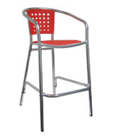 Aluminum Barstool with poly resin plastic back & seat