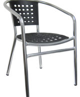 H&D Aluminum Chair w/ Poly Back & Seat