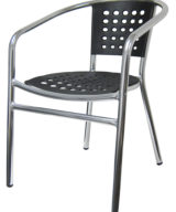 H&D Aluminum Chair w/ Poly Back & Seat