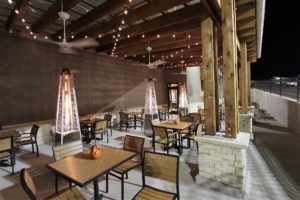 Synthetic Teak Side Chairs and Rectangular Tables with pyramid heaters
