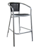 Aluminum Barstool with poly resin plastic back & seat