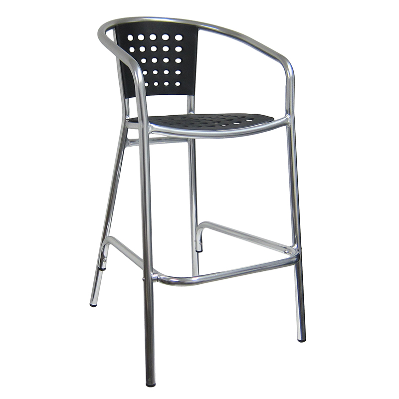 Aluminum Barstool with poly resin plastic back & seat